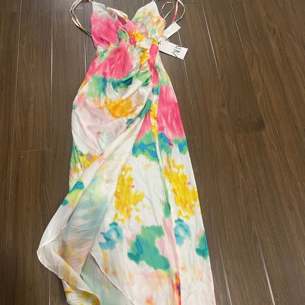 Colorful Watercolor Maxi Dress - Picture 2 of 12
